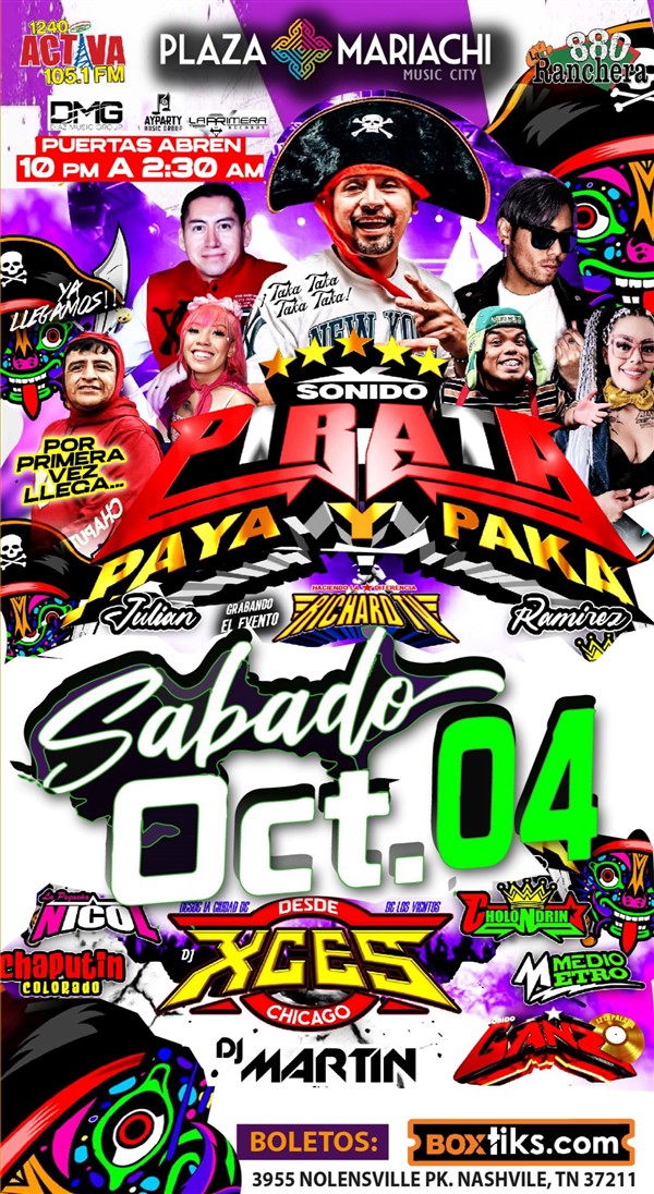 Get Information and buy tickets to Sonido Pirata, DJ Xces, Sonido Ganzo Sonidero al 100% on BoxTiks