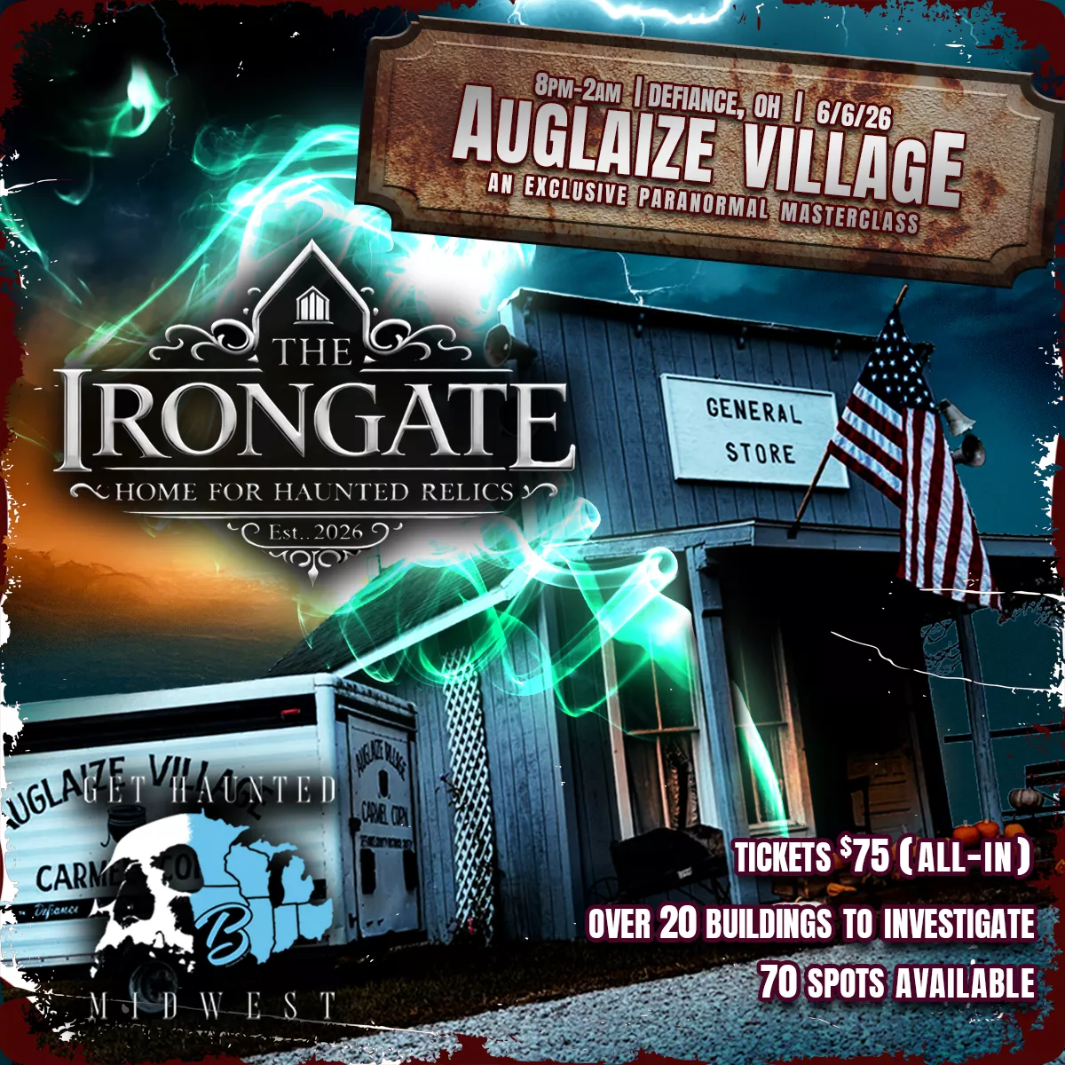 Auglaize Village (June 6) Paranormal Investigation & Ghost Hunt | Defiance, OH image