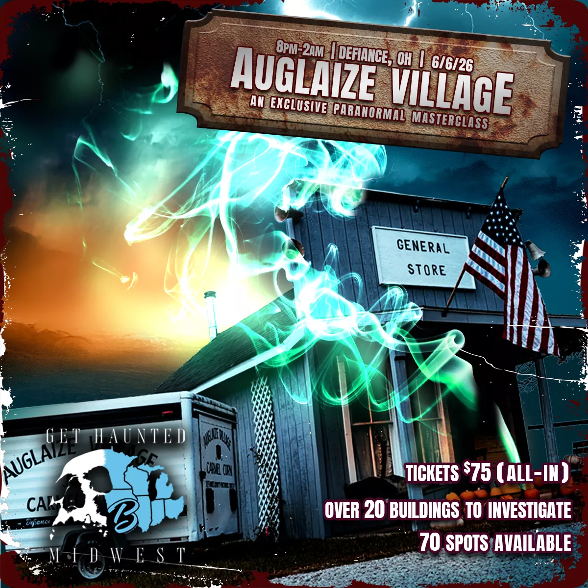 Auglaize Village (June 6) Paranormal Investigation & Ghost Hunt | Defiance, OH image