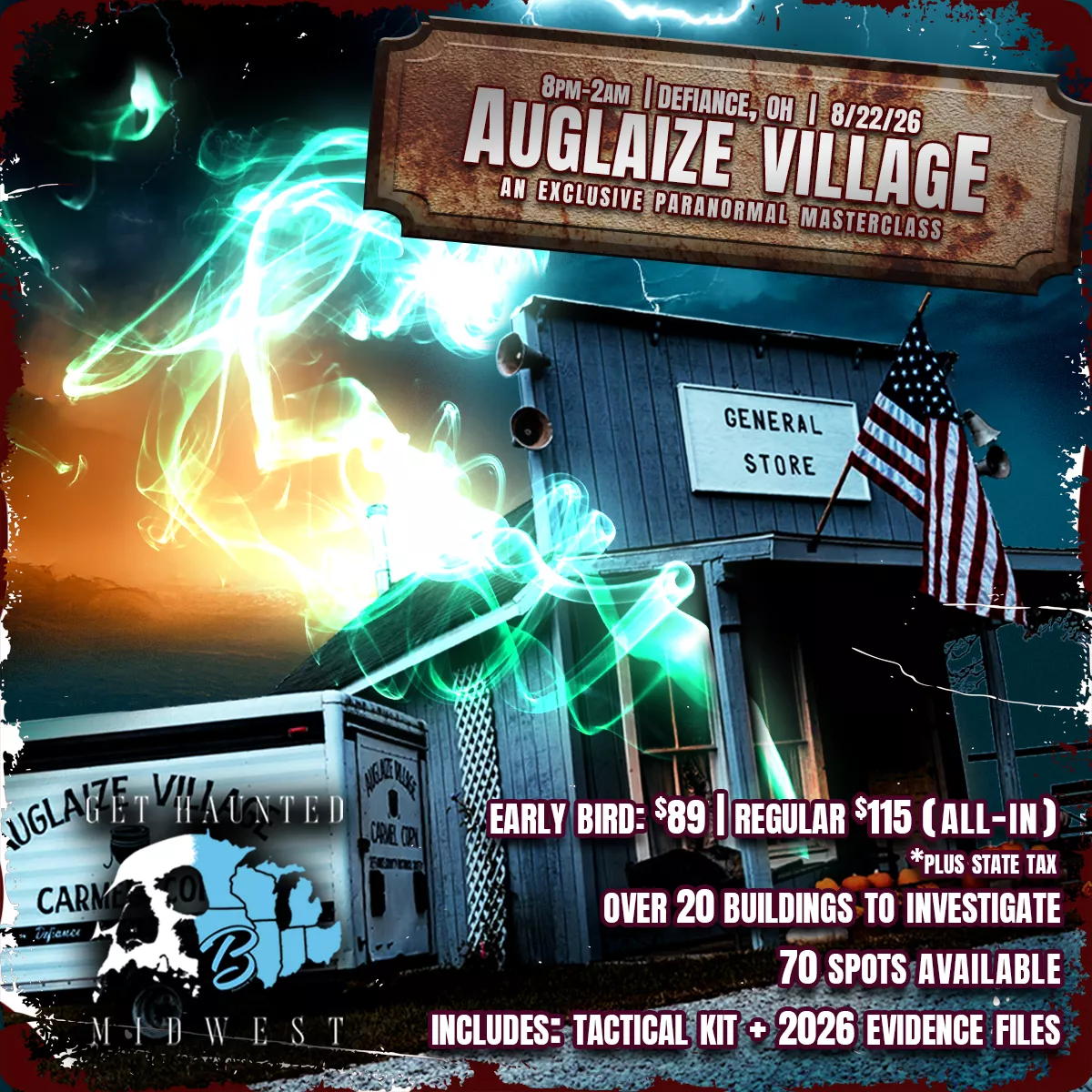 Auglaize Village (Aug 22) Paranormal Investigation & Ghost Hunt | Defiance, OH image