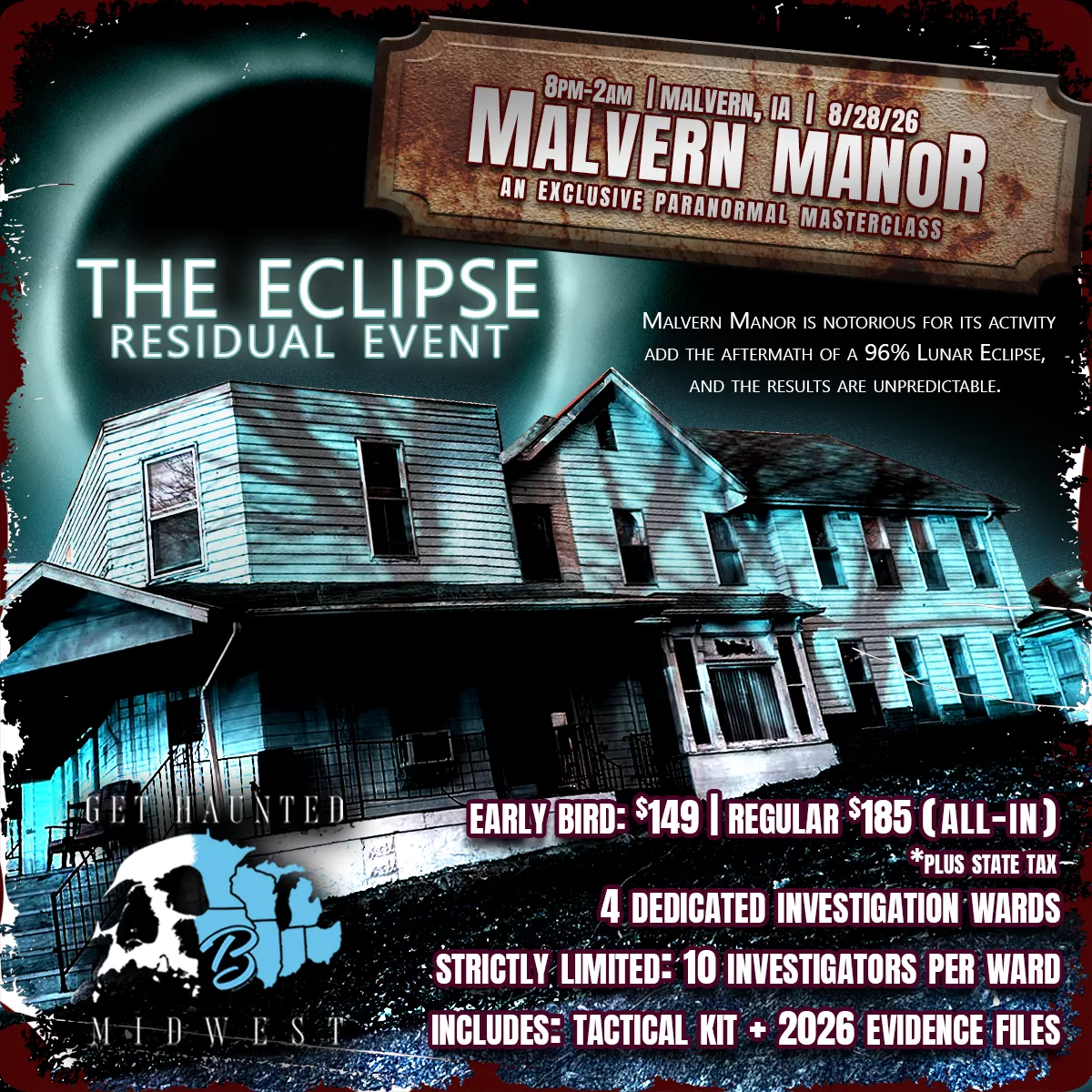 Malvern Manor Paranormal Investigation & Ghost Hunt | Malvern, IA image