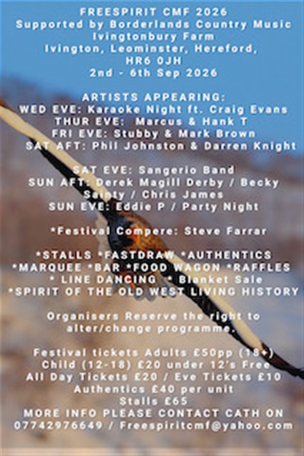 Get information & buy tickets toFreespirit Country Music Festival on Sep 02, 19:00 @INVINGTONBURY FARM | FreeSpirit