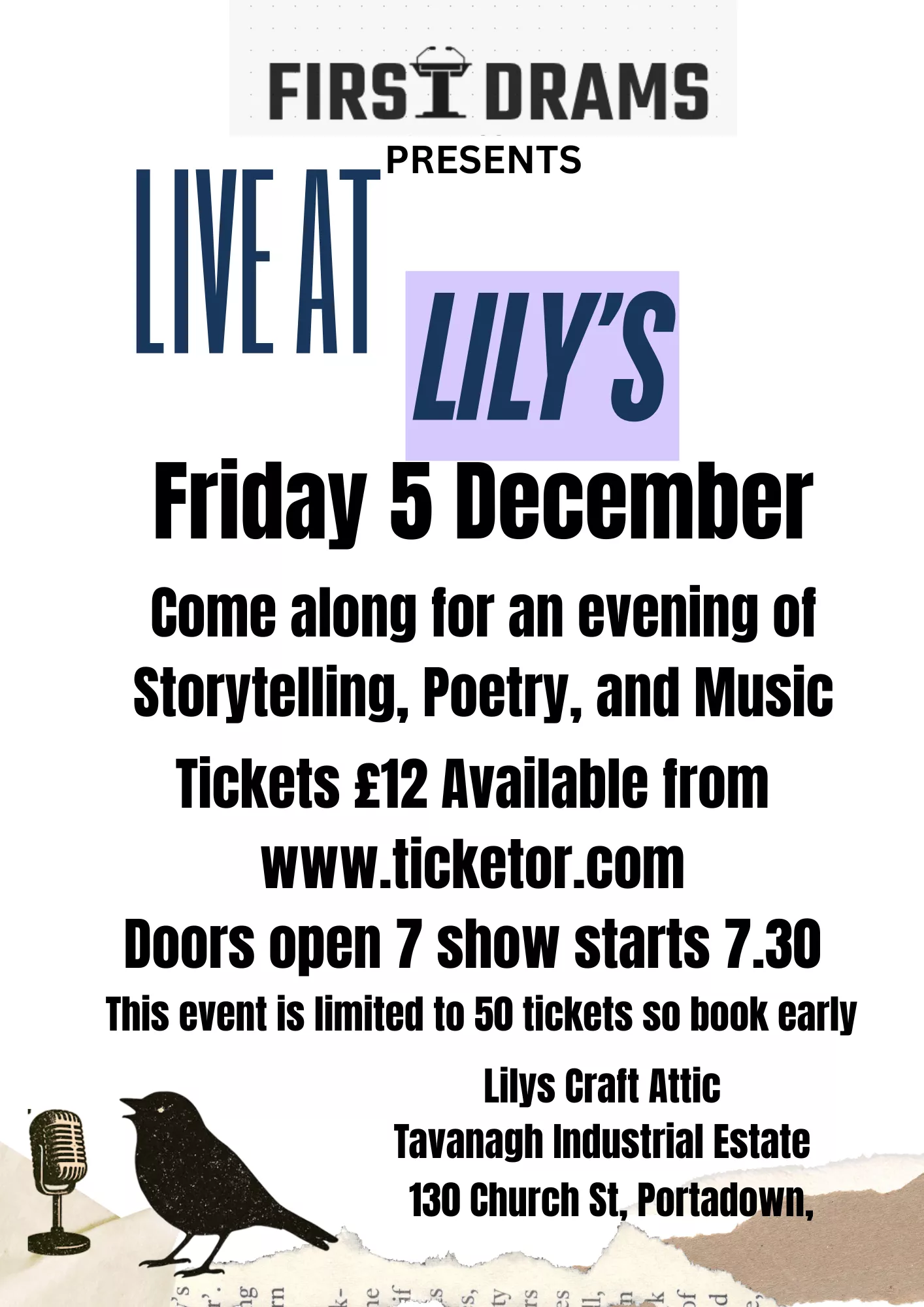 FIRST DRAMS PRESENT LIVE AT LILY'S image