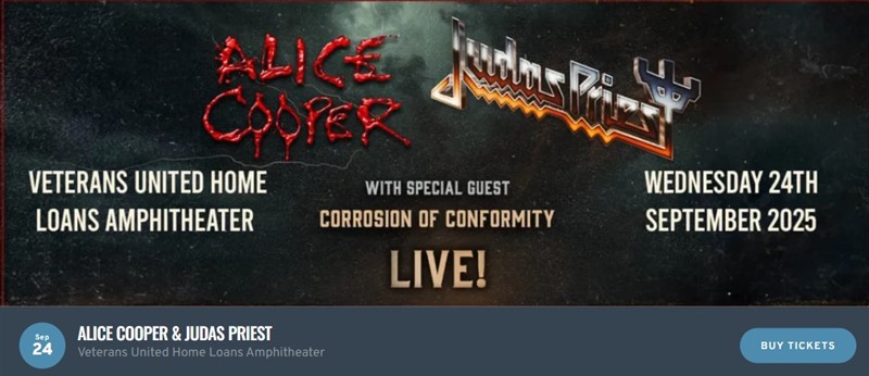 September 24 Wed. – Alice Cooper & Judas Priest