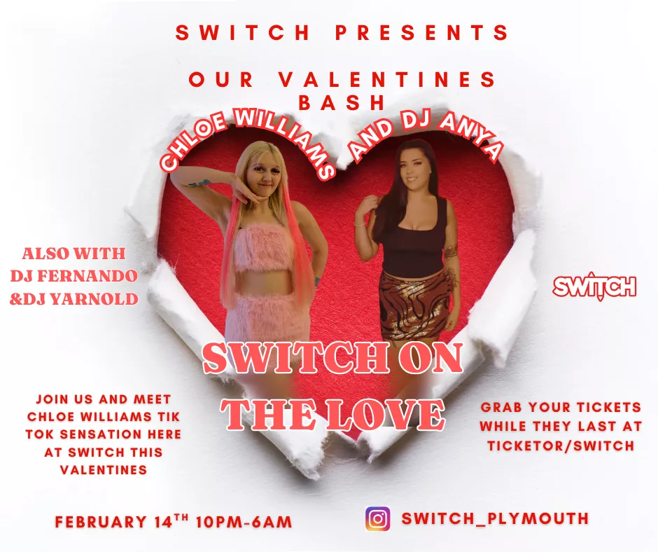 Get information & buy tickets toSWITCH ON THE LOVE!  on Feb 14, 22:00 @Switch nightclub | SWITCH Nightclub Plymouth