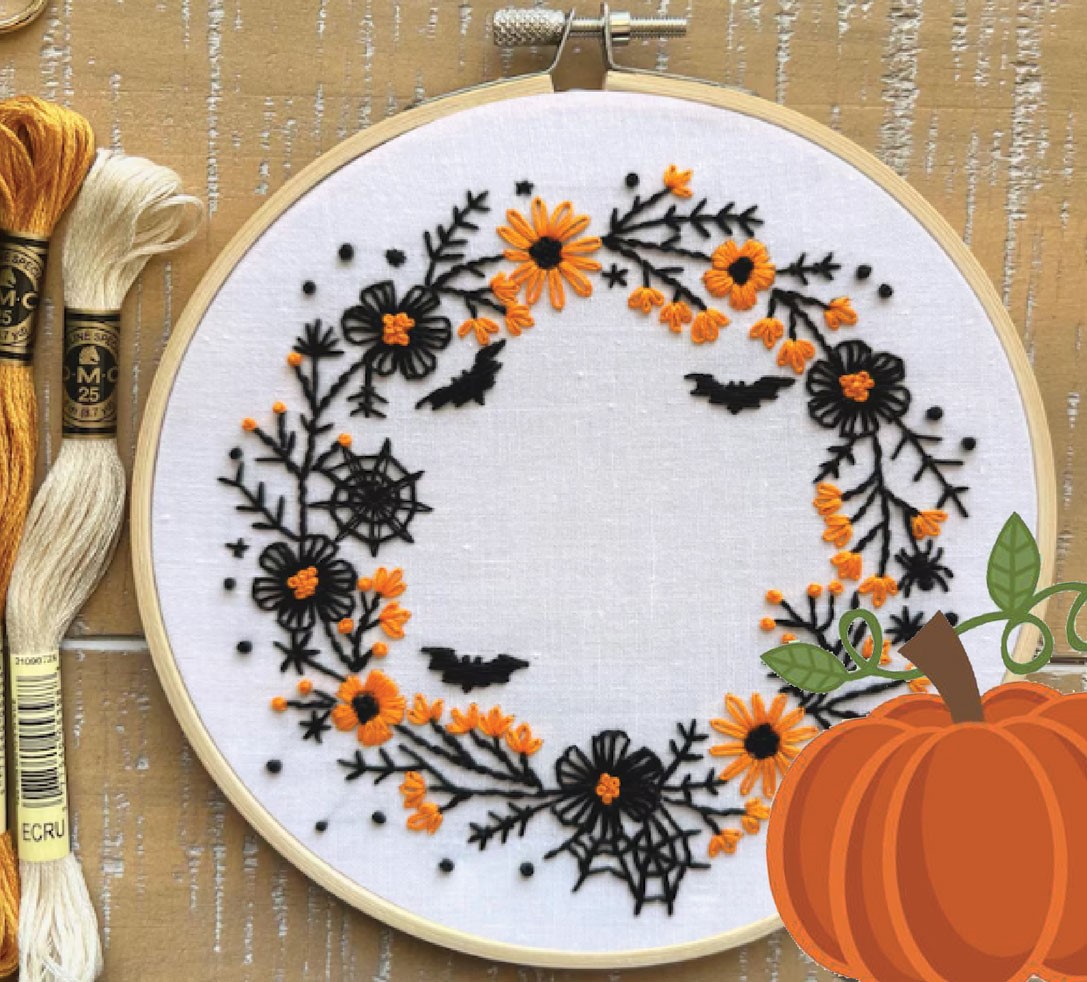 Spooky Wreath Embroidery image