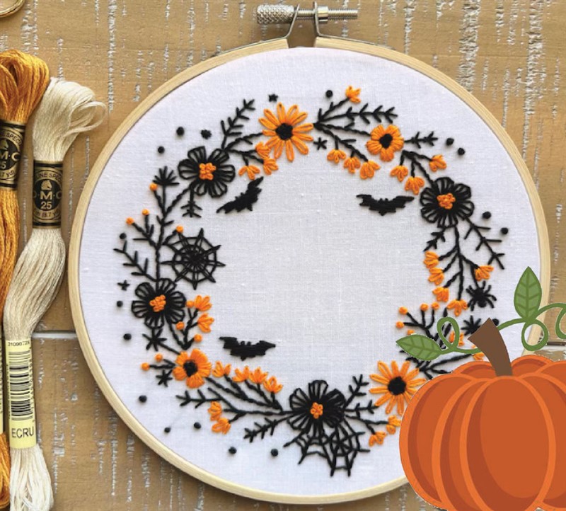 Spooky Wreath Embroidery