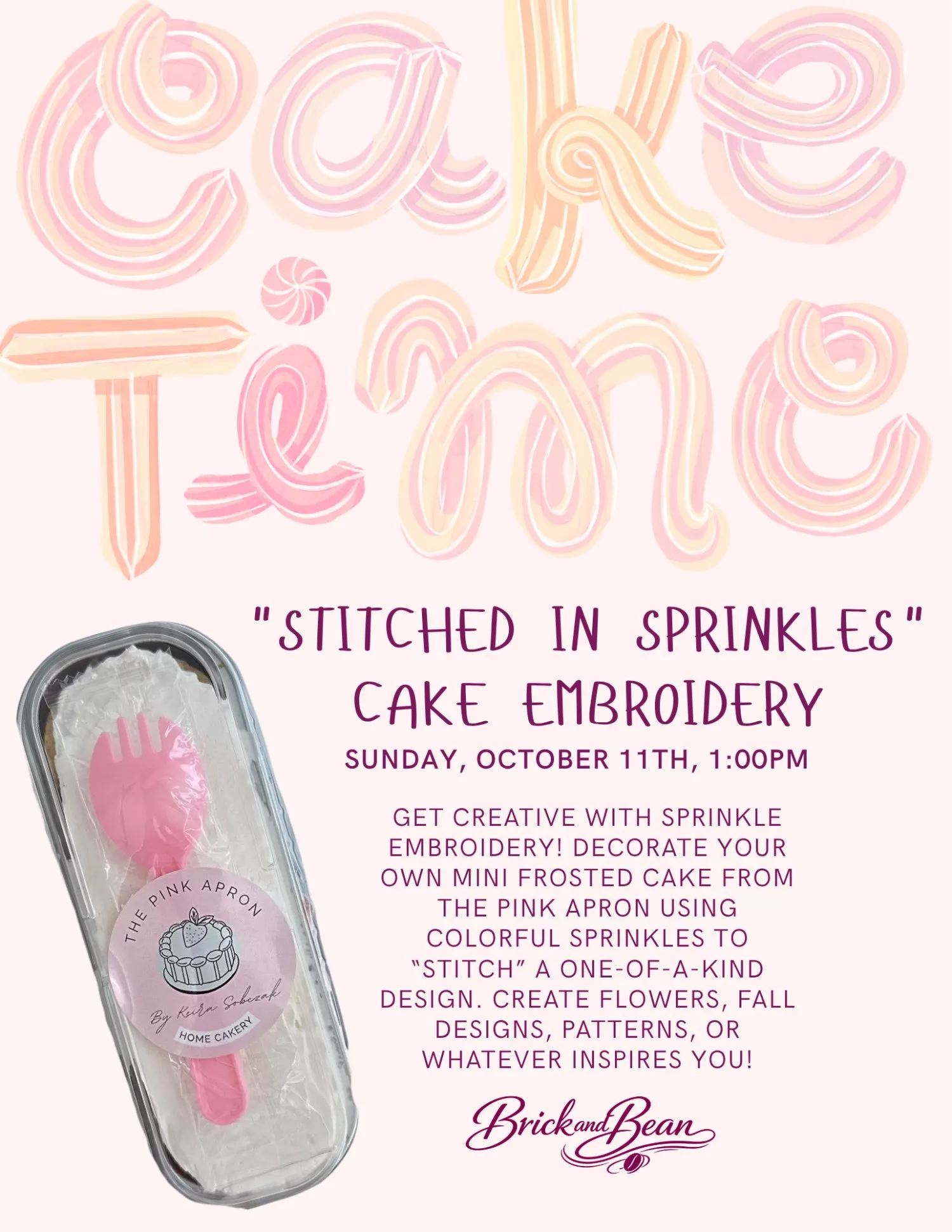 Stitched in Sprinkles Cake Embroidery image