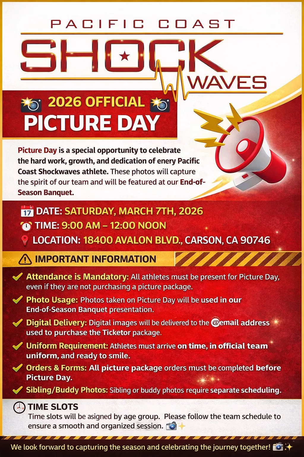 Capture the memories of the 2026 Pacific Coast Shockwaves season!