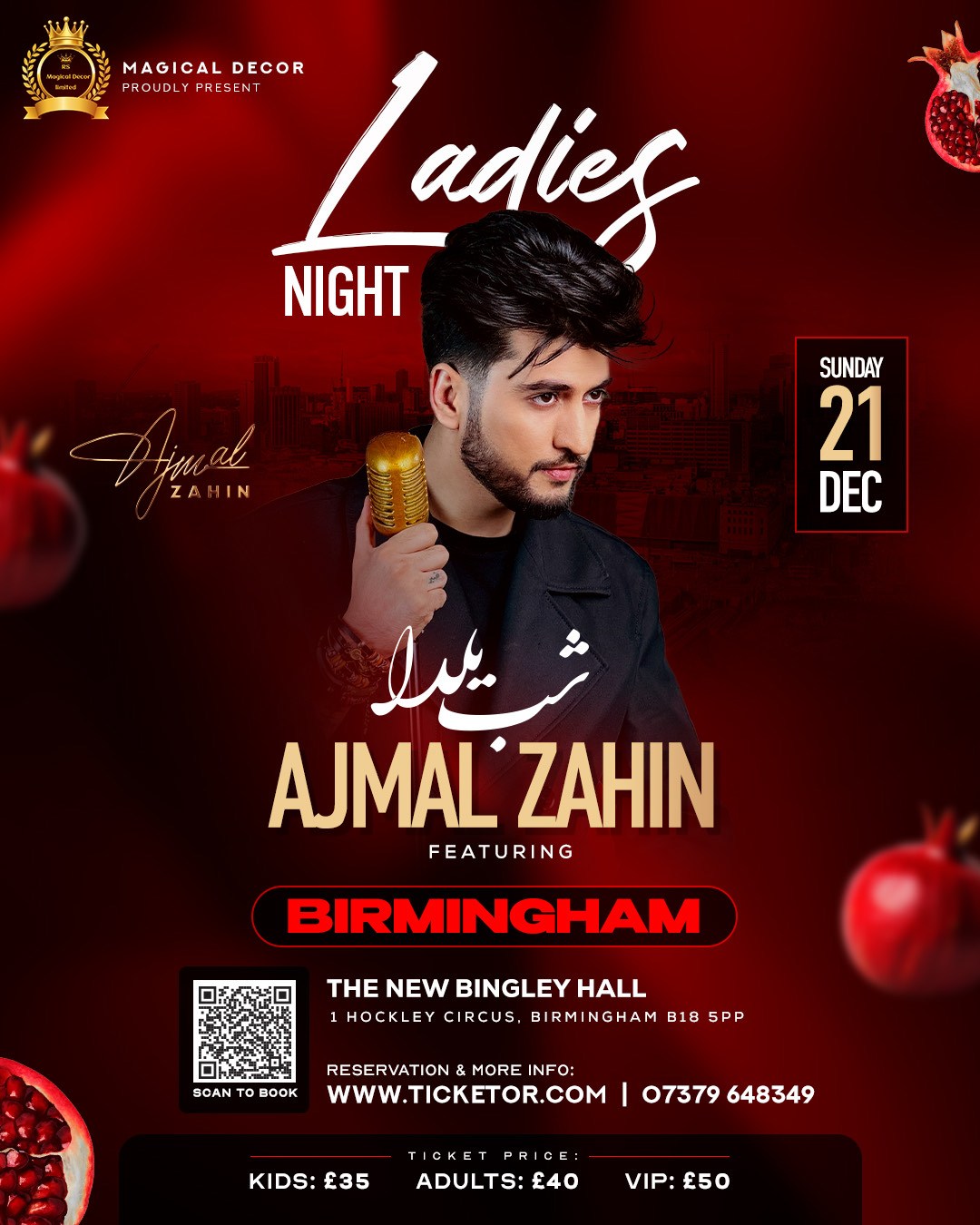 Get information & buy tickets toSHABI YALDA SPECIAL  AJMAL ZAHIN – LIVE IN CONCERT 🎶 A Night of Culture, Poetry, Music & Magic on Dec 21, 16:00 @The New Bingley Hall