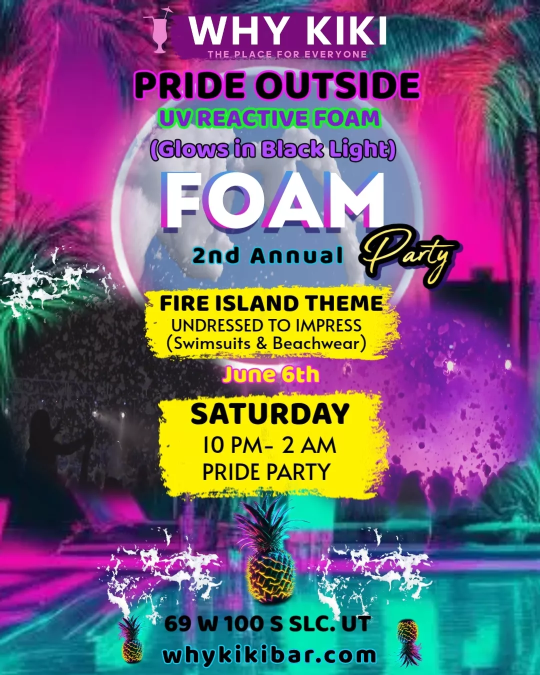 Get information & buy tickets toBLACK LIGHT FOAM PARTY  on Jun 06, 21:00 @Why Kiki Bar | Why Kiki | whykikibar.com