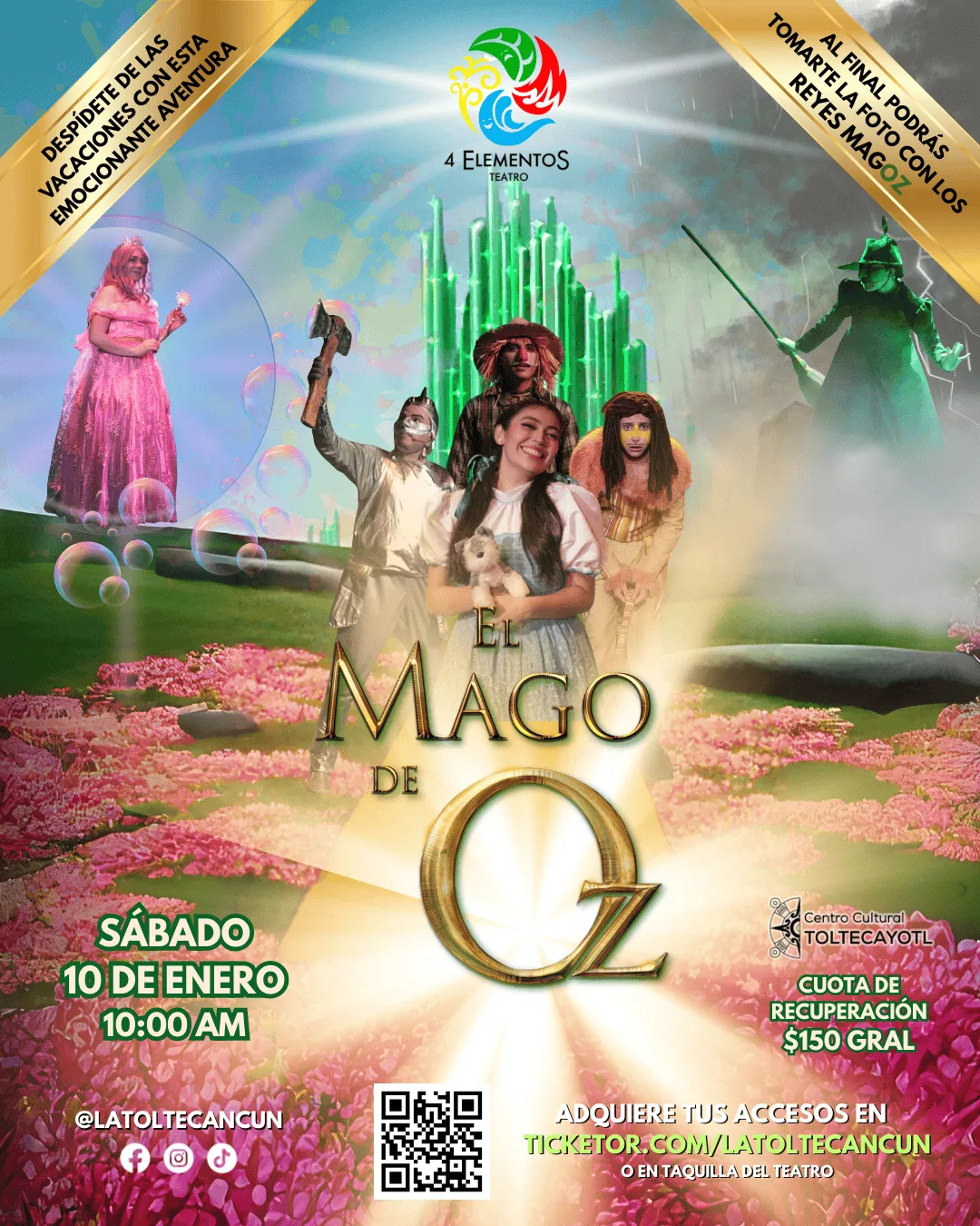 Get information, pick a seat & buy tickets toEl Mago de Oz Función con causa on Jan 10, 10:00 @Centro Cultural Toltecayotl | Centro Cultural Toltecayotl