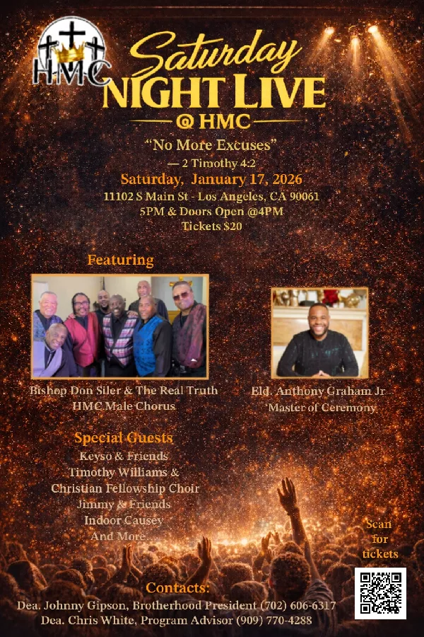 Get Information and buy tickets to Saturday Night Live @Holy Mt. Calvary MBC Sponsored by HMC Men