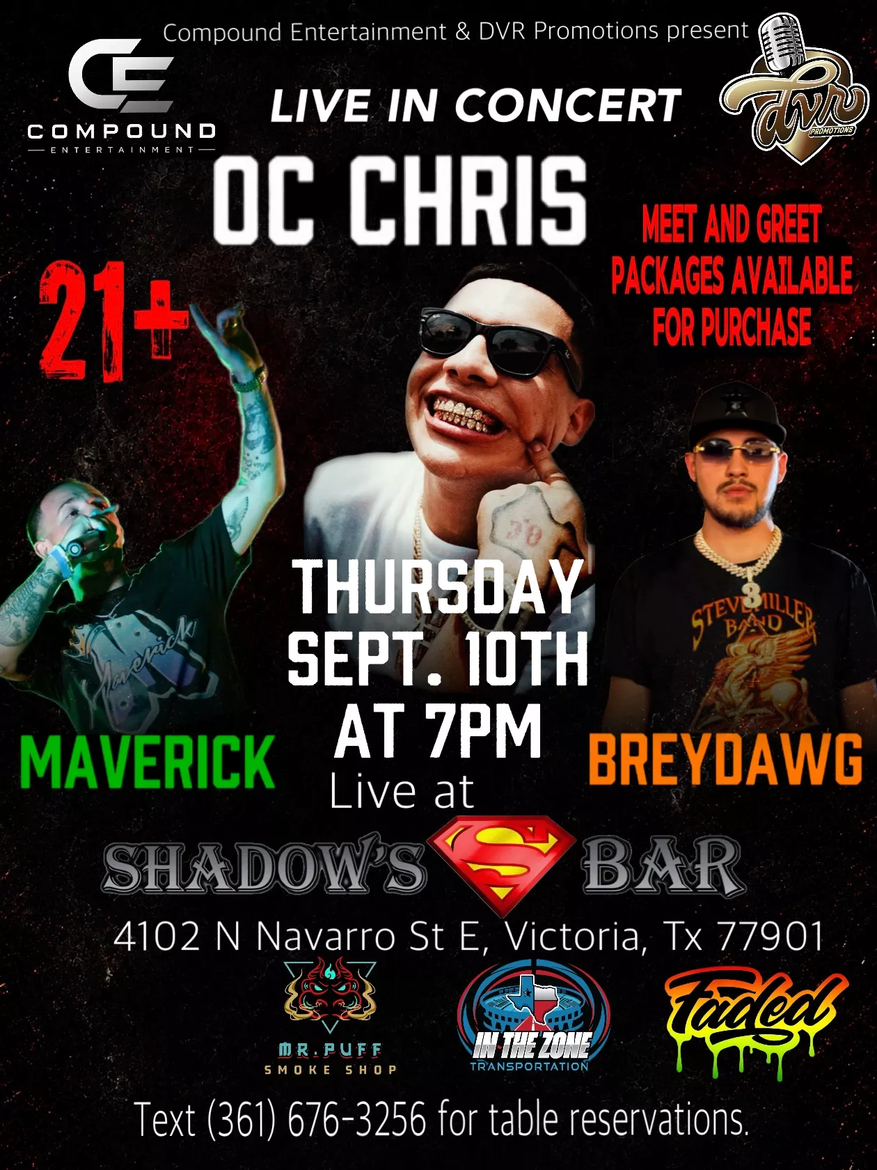 Get information & buy tickets toOC Chris with Breydawg and Maverick  on Sep 10, 19:00 @SHADOW'S BAR | DVR Promotions
