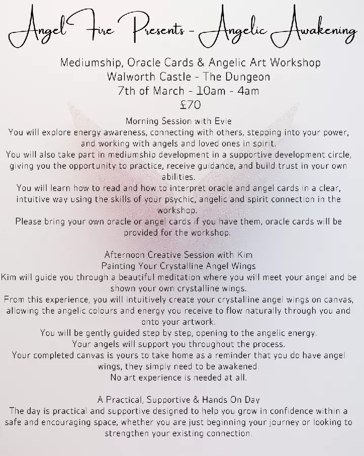 ANGELIC AWAKENING - Mediumship, Oracle Cards & Angelic Art Workshop