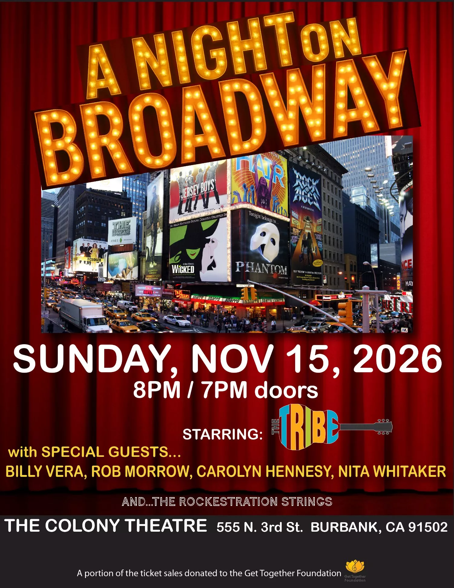 Buy tickets to“A Night on Broadway-2” –Where Theatre Meets Rock & Roll an exciting multi-media show with stellar singers & a taste of orchestral influence on Nov 15, 20:00 @The Colony Theater