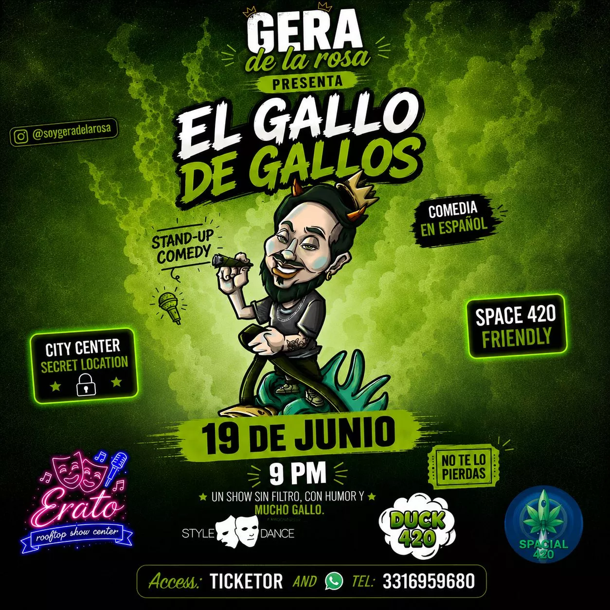 Get information & buy tickets toEL GALLO DE GALLOS  on Jun 19, 21:00 @ERATO ROOFTOP SHOW CENTER | STYLE DANCE PRODUCCIONES