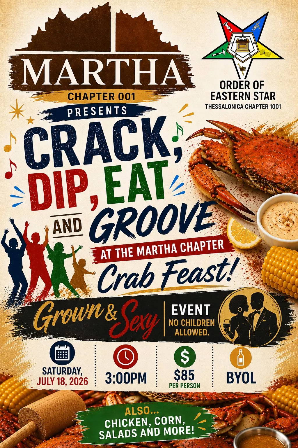 Martha Chapter 001 Presents: Crack, Dip, Eat and Groove Crab Feast image