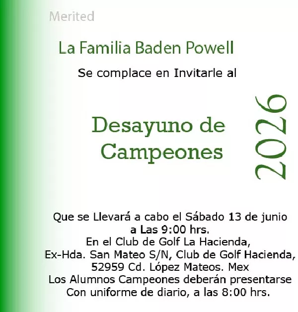 Obtener información y comprar entradas para Desayuno de Campeones  en Eventos Merited.