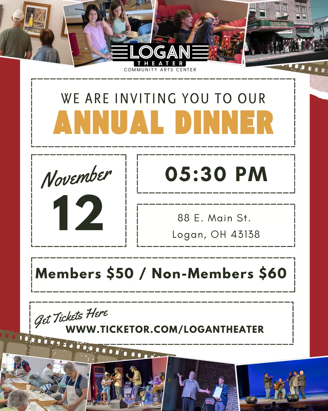 Get Information and buy tickets to 2026 Annual Dinner & Awards Ceremony  on Logan Theater, Inc