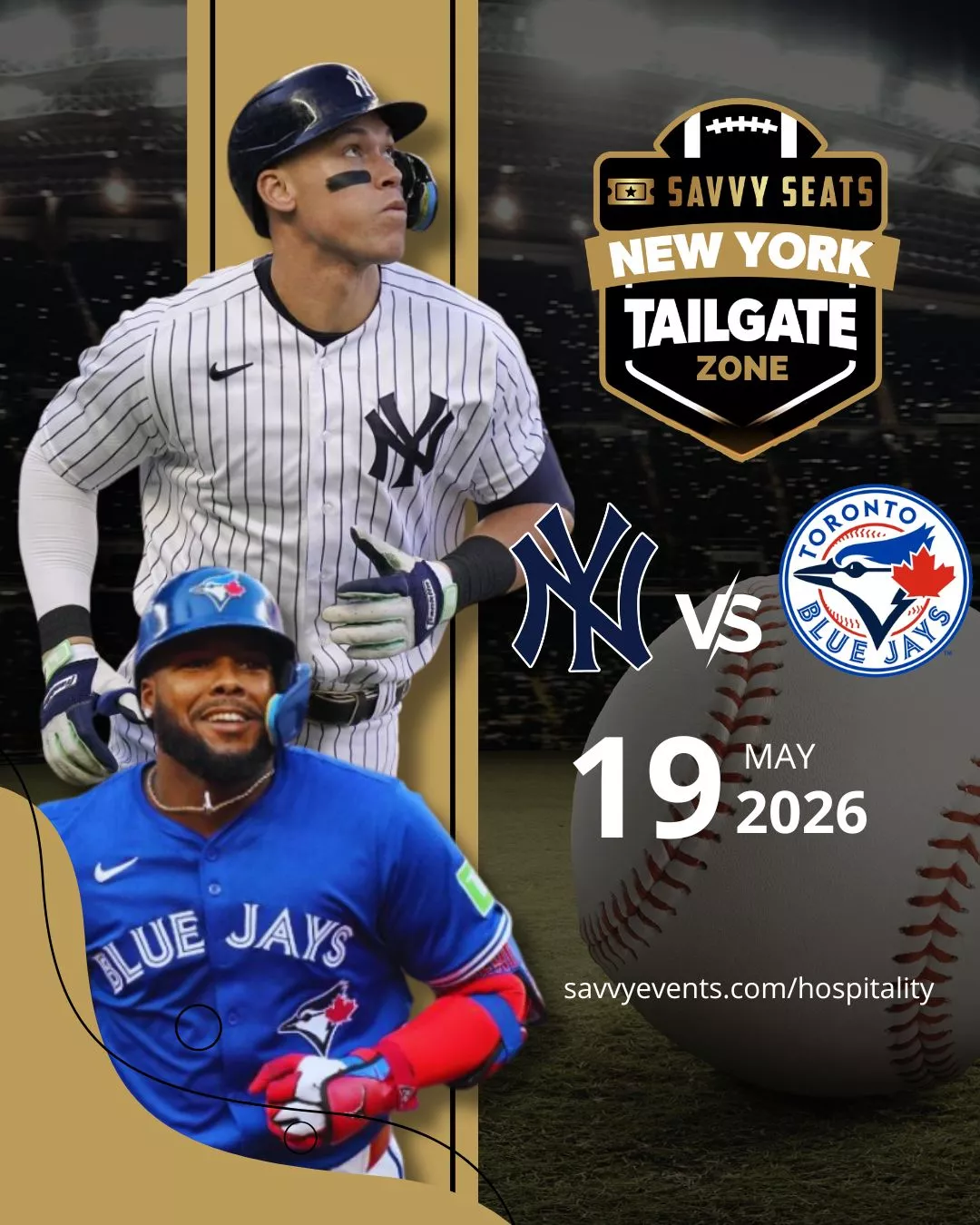 Get information & buy tickets toYankees vs Blue Jays Savvy Seats Fan Zone on May 19, 15:30 @Lot Below Major Deegan | Savvy Seats Hospitality | hospitality