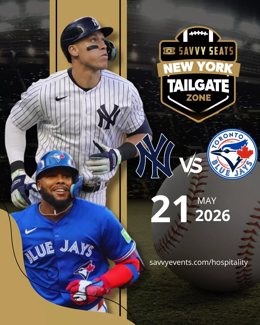 Get information & buy tickets toYankees vs Blue Jays Savvy Seats Fan Zone on May 21, 15:30 @Lot Below Major Deegan | Savvy Seats Hospitality | hospitality