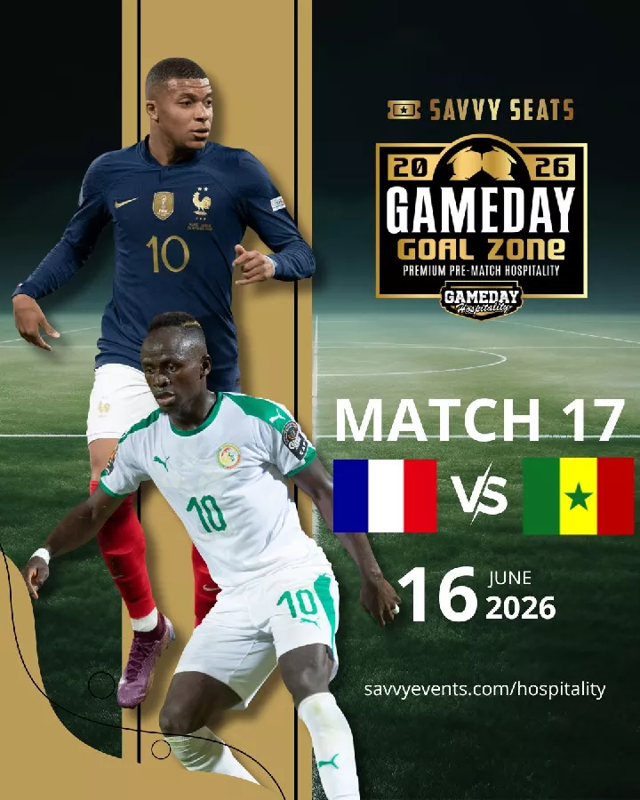 Get Information and buy tickets to 2026 Savvy Seats Gameday Goal Zone Group Stage Match 17: France vs Senegal on Savvy Seats