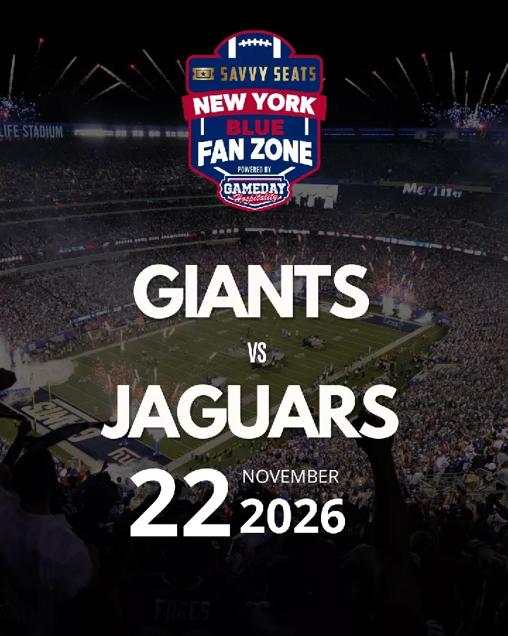 Get Information and buy tickets to New York Giants vs Jacksonville Jaguars Savvy Seats Blue Fan Zone on Savvy Seats