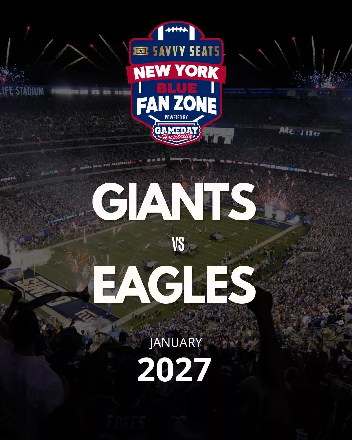 Get Information and buy tickets to New York Giants vs Philadelphia Eagles Savvy Seats Blue Fan Zone on Savvy Seats