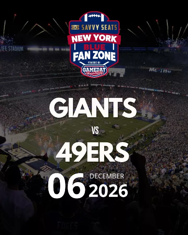 Get Information and buy tickets to New York Giants vs San Francisco 49ers Savvy Seats Blue Fan Zone on Savvy Seats