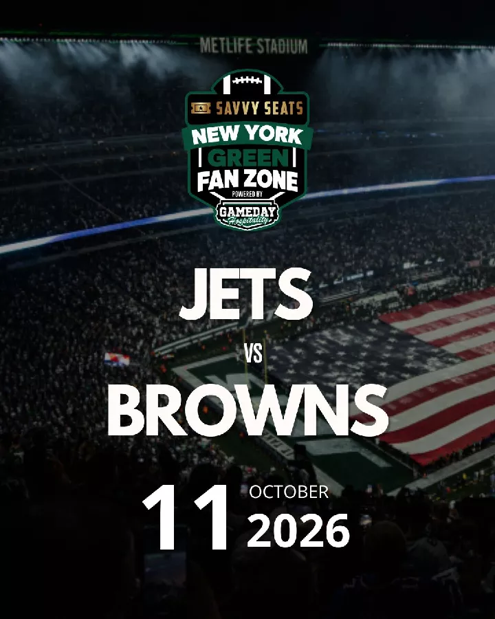 Get Information and buy tickets to New York Jets vs Cleveland Browns Savvy Seats Green Fan Zone on Savvy Seats