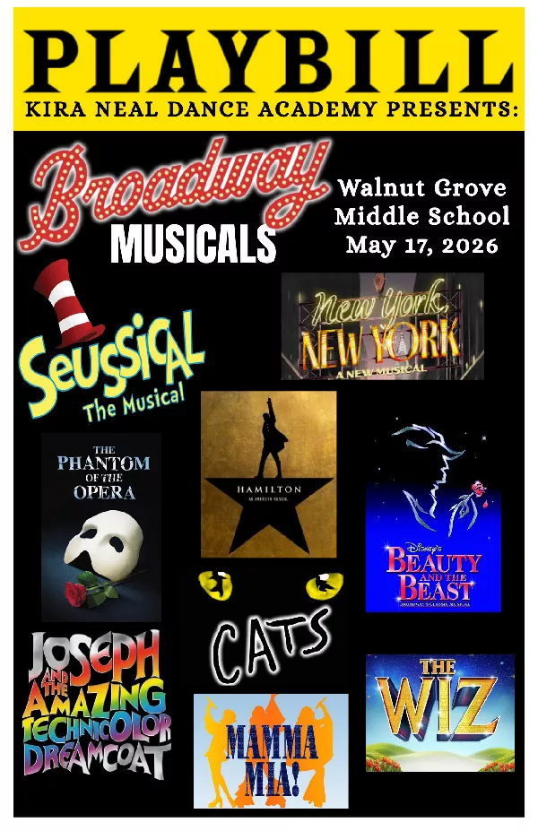 Get Information and buy tickets to Broadway Musicals ~ Kira Neal Dance Academy 2026 Recital Optional Reserved Seating Tickets on Kira Neal Dance Academy