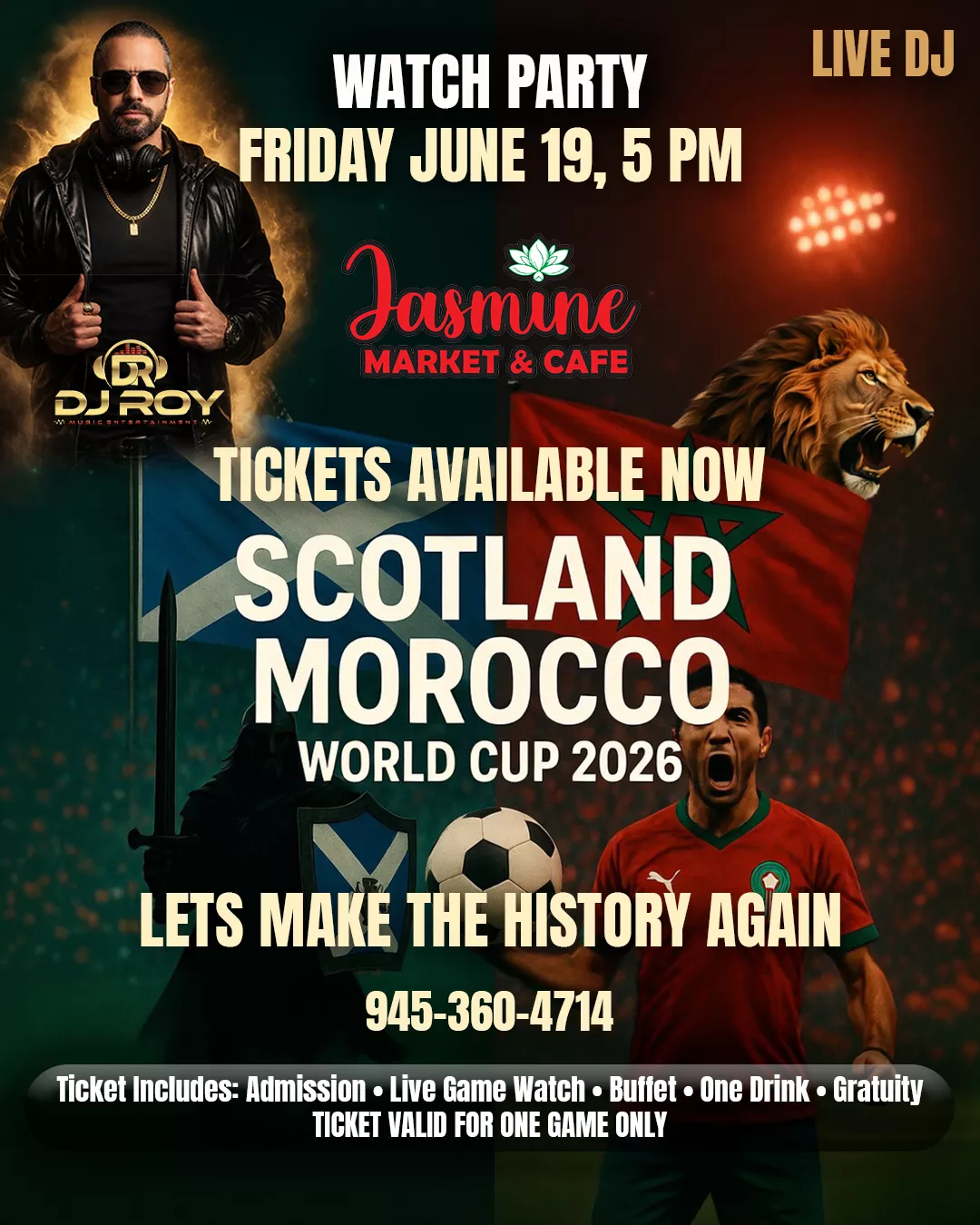MOROCCO VS SCOTLAND GAME WATCH PARTY image