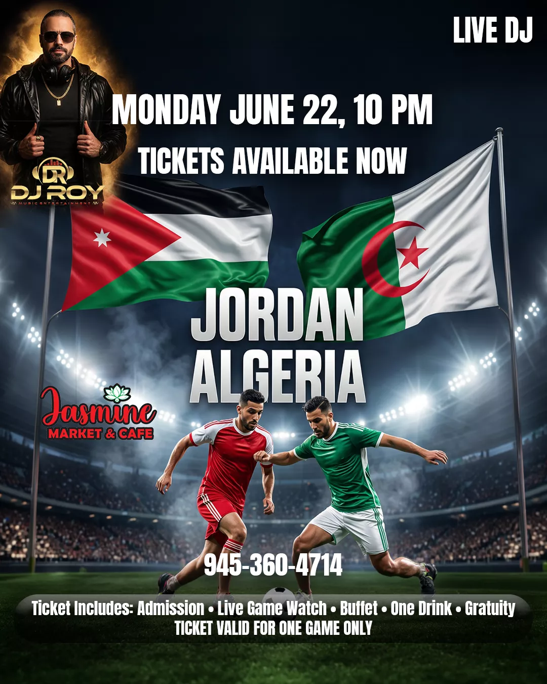 JORDAN VS ALGERIA GAME WATCH PARTY image