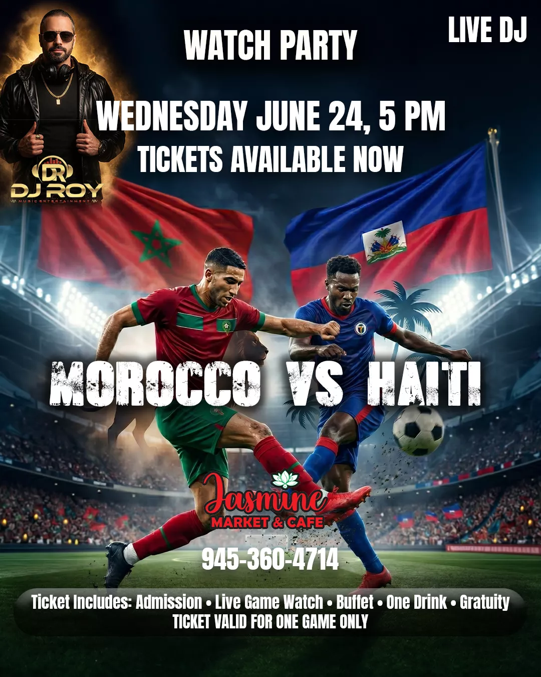 MOROCCO VS HAITI GAME WATCH PARTY image
