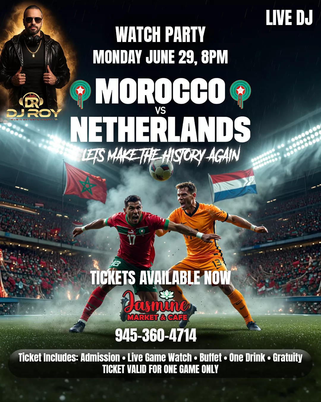MOROCCO VS NETHERLANDS WATCH PARTY image