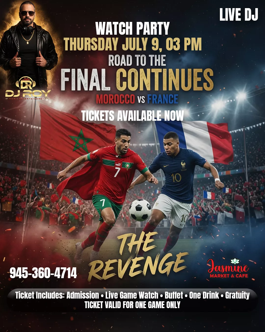 MOROCCO VS FRANCE WATCH PARTY image