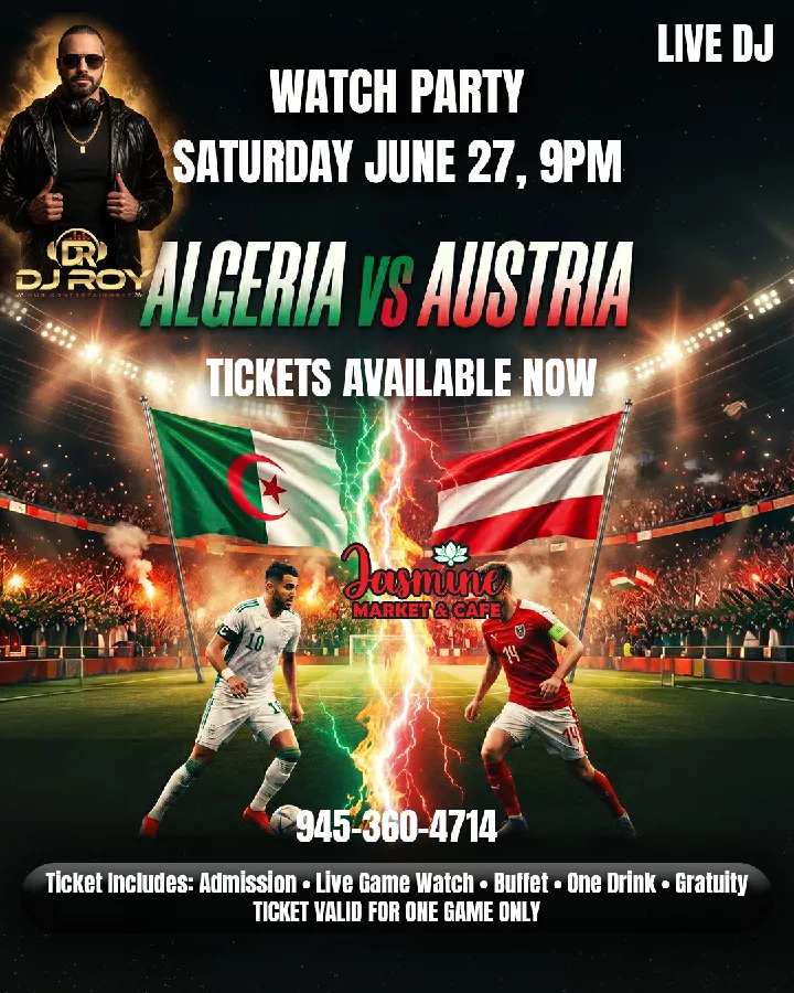 ALGERIA VS AUSTRIA GAME WATCH PARTY