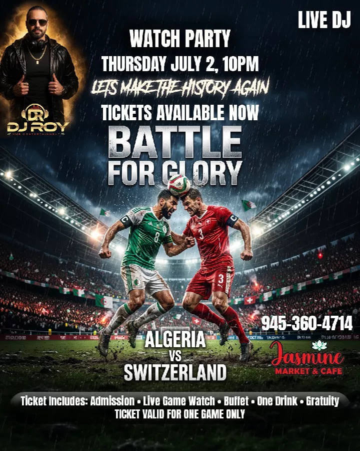 ALGERIA VS SWITZERLAND WATCH PARTY