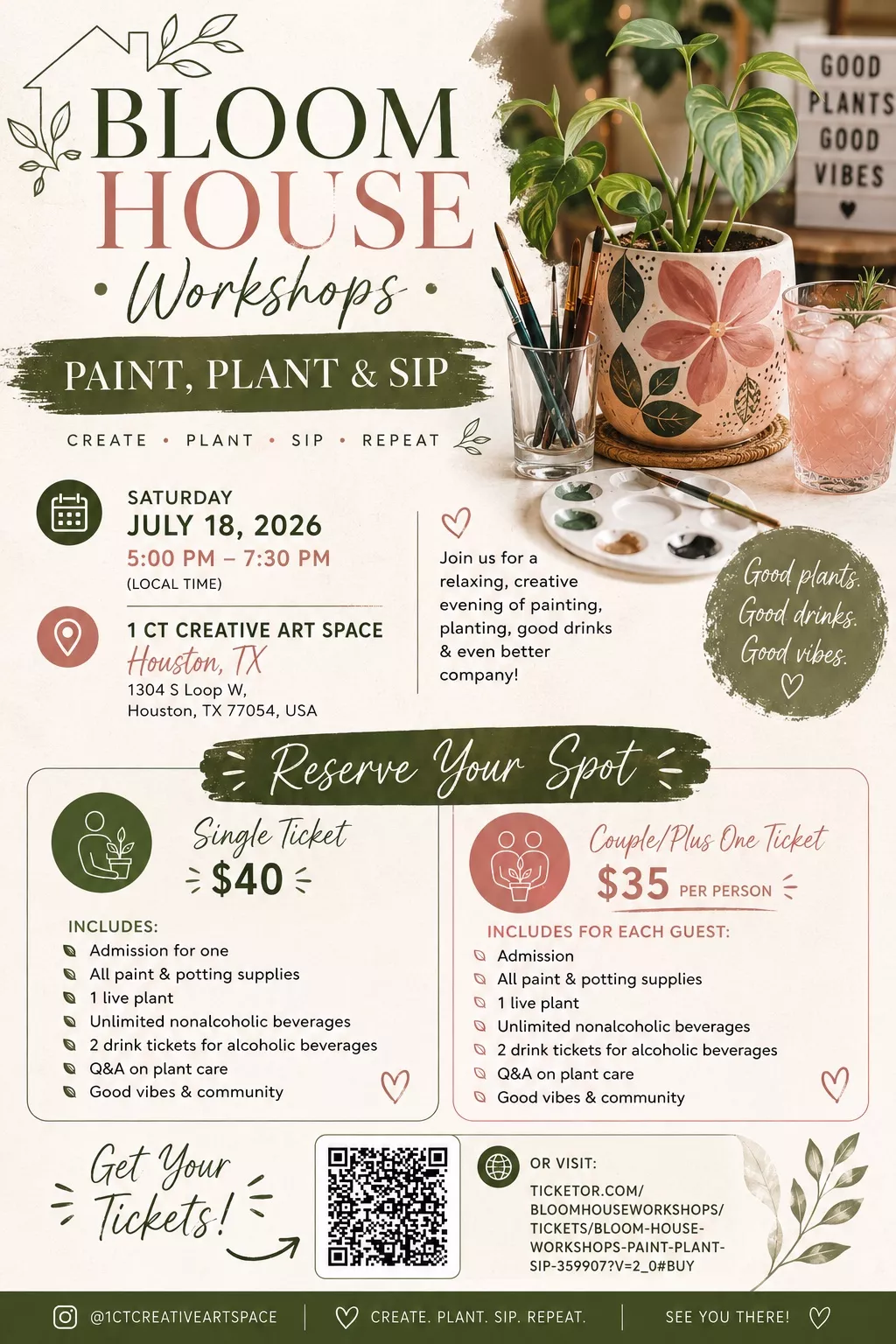 Bloom House Workshops: Paint, Plant & Sip image