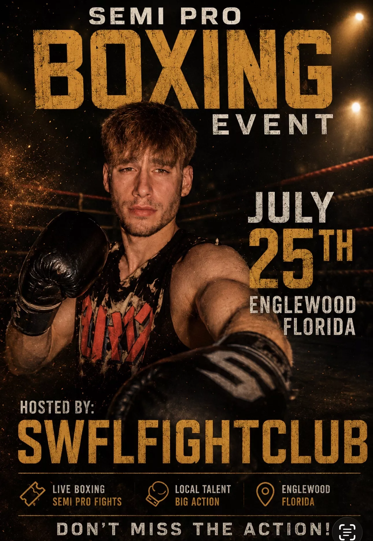 Englewood Fl, July 25th. Boxing event (semi pro- amateur) boxing. image