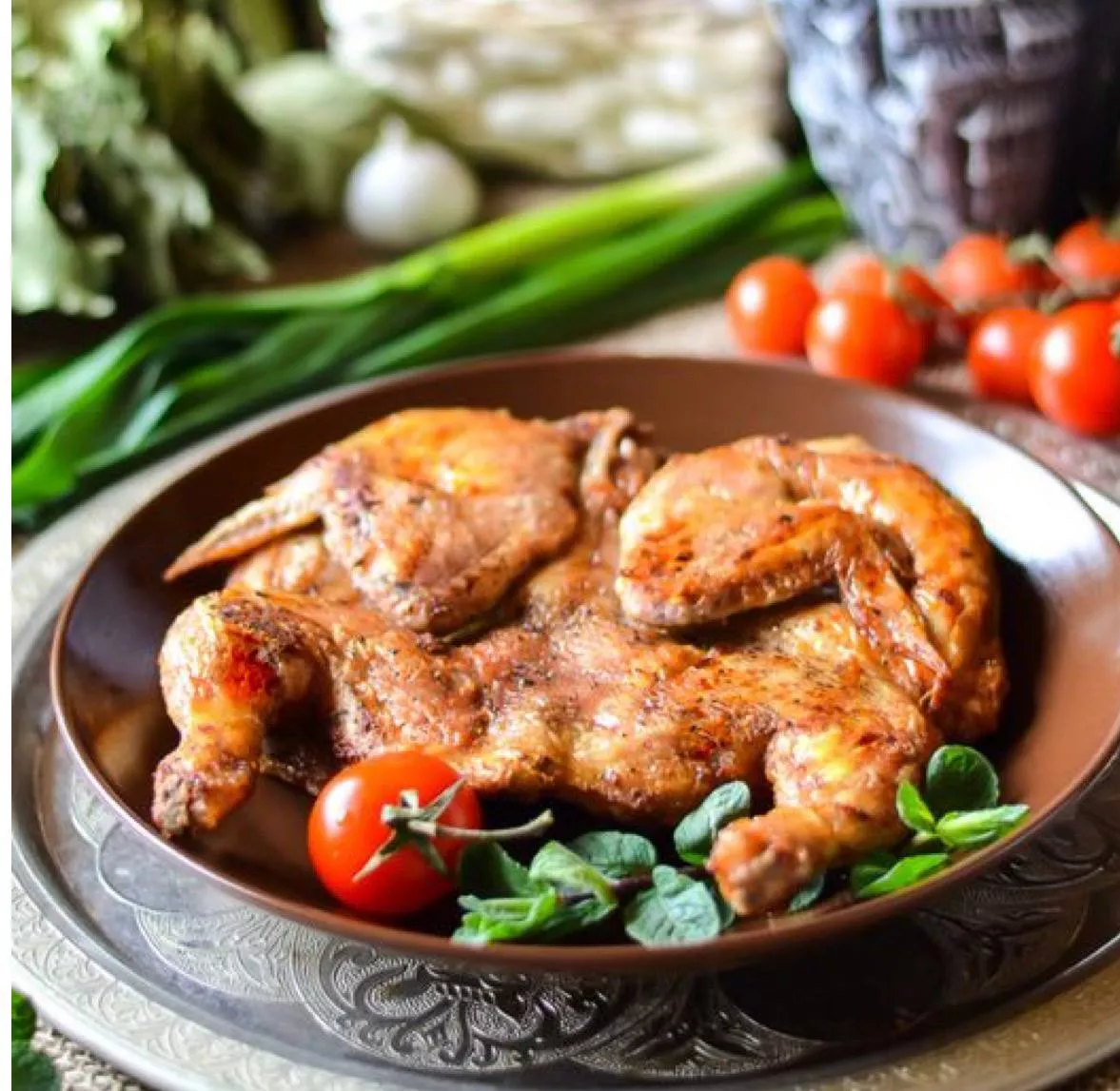 Chicken Tabaka in Creamy Sauce