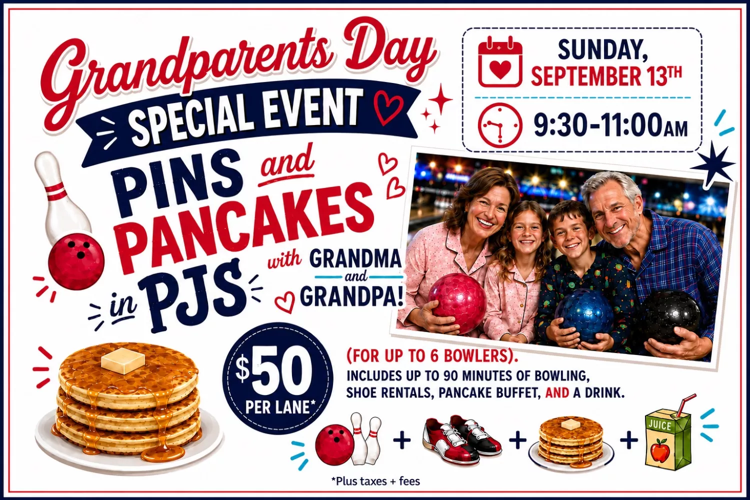 Pins and Pancakes in PJs with Grandma and Grandpa image