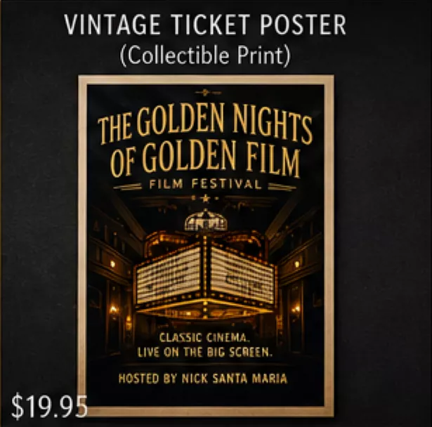 Golden Age Vintage Ticket Poster