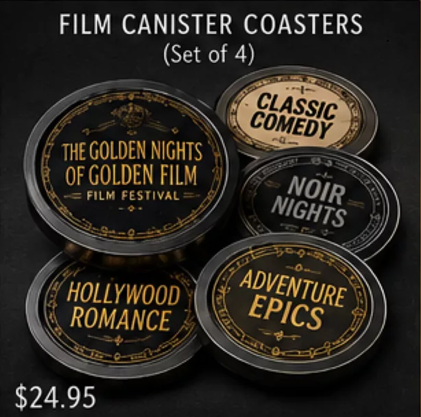 Golden Age Film Cannister Coasters