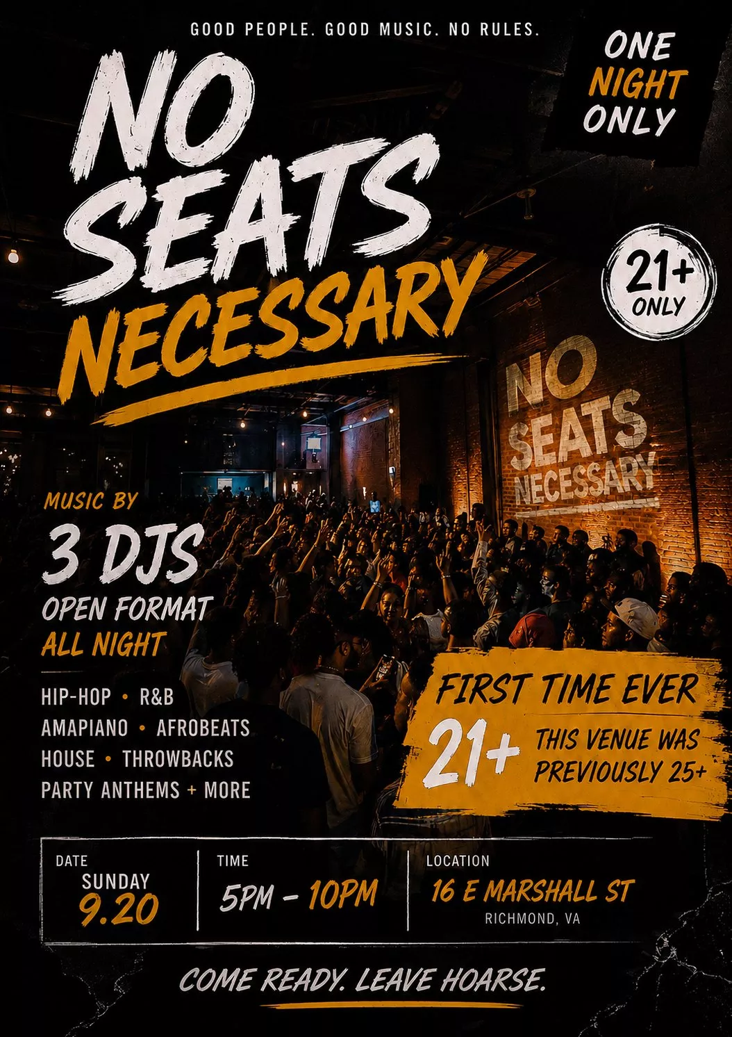 No Seats Necessary