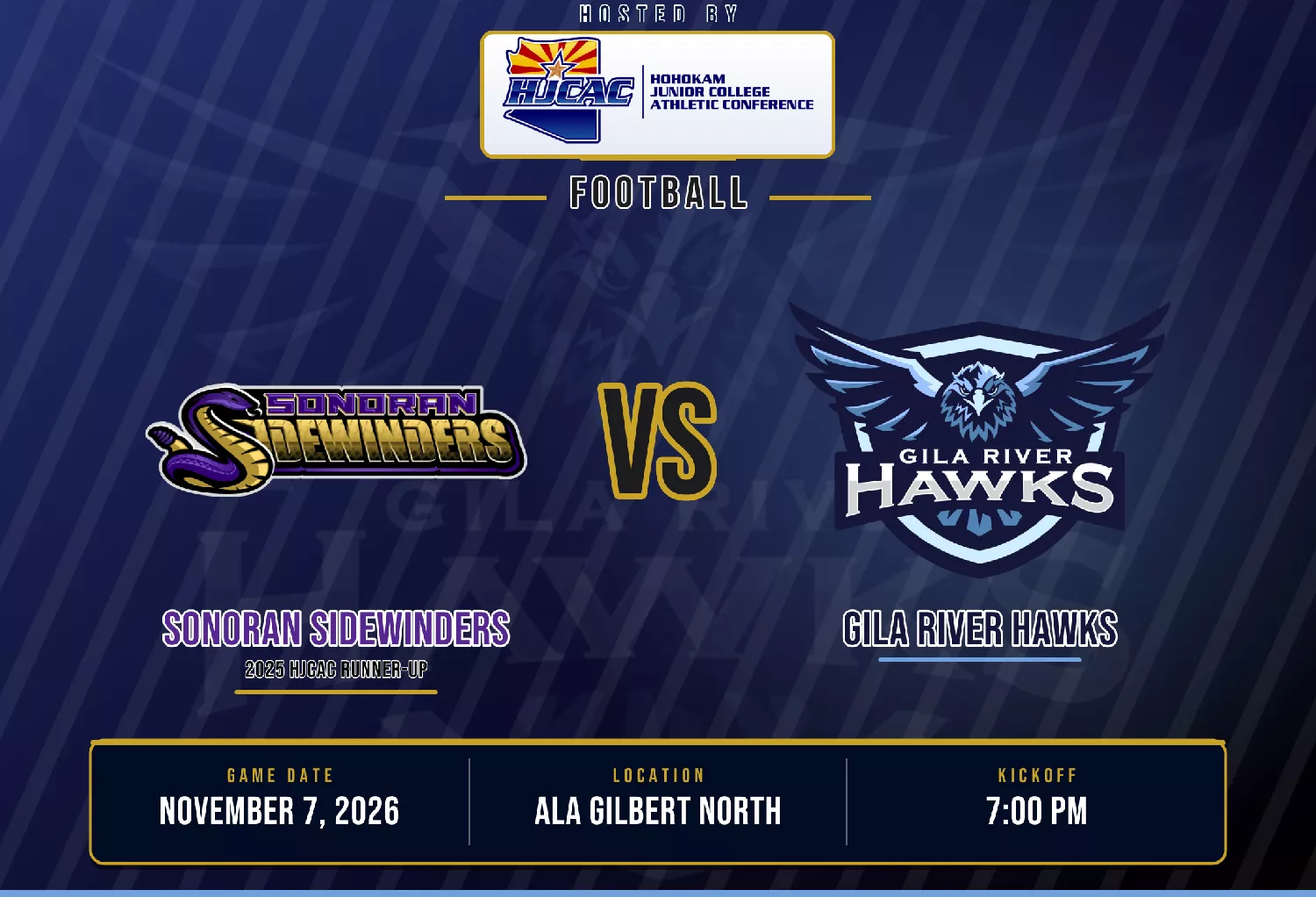 Sonoran Sidewinders @ Gila River Hawks