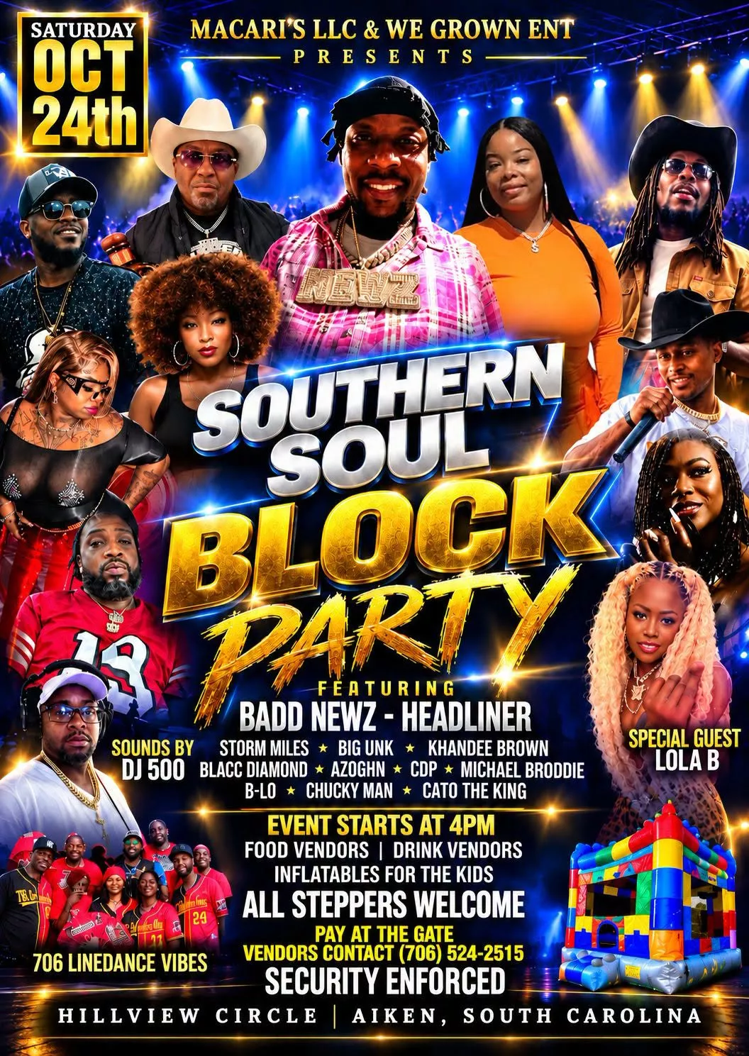 Get Information and buy tickets to SOUTHERN SOUL BLOCK PARTY  on Macari's LLC