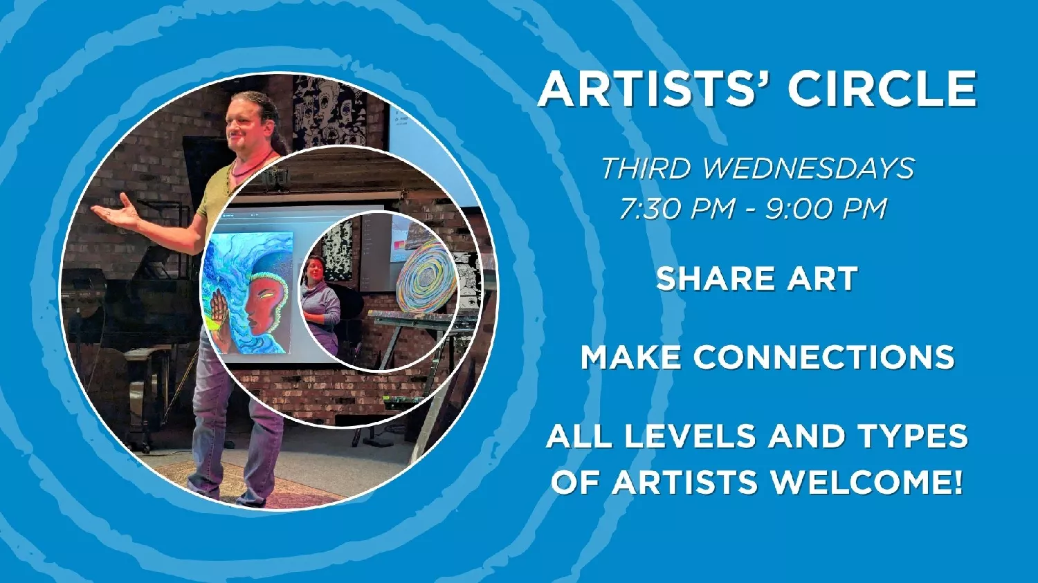 Get information & buy tickets toArt Wellness Education: Artists' Circle Every Third Wednesday of the Month on Jan 20, 19:30 @the Orlando white house