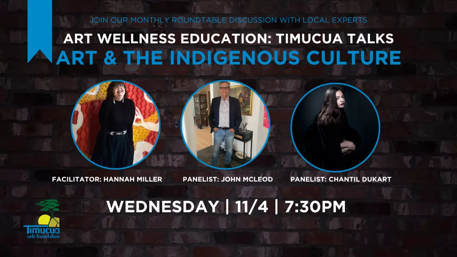 Get information & buy tickets toArt Wellness Education: Timucua Talks, Art & the Indigenous Culture Wednesday, 11/4 on Nov 04, 19:30 @the Orlando white house
